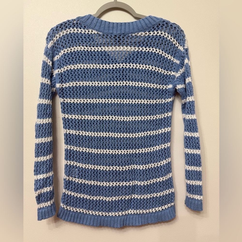 Talbots Open Weave V-Neck Sweater - Picture 4 of 8